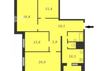 4-комнатная квартира на продажу, 103 м2, Москва, Челобитьевское шоссе, 14к1, станция Марк