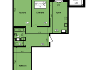 Продаю 3-ком. квартиру, 97 м2, посёлок Парголово, Ольгинская дорога, 3/20