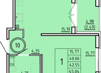 Продажа 1-комнатной квартиры, 40.06 м2, посёлок Шушары, Образцовая улица, 6к3