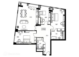 Продажа 4-ком. квартиры, 151 м2, Москва, Мытная улица, 40к3, район Якиманка