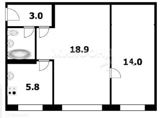 Продажа двухкомнатной квартиры, 44.7 м2, Новосибирск, Красный проспект, 90/1, метро Гагаринская