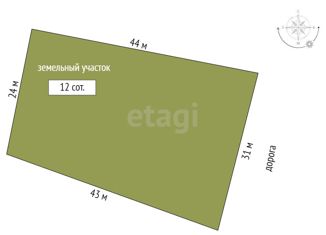 Продажа участка, 12 сот., село Кунашак, улица Виля Гильманова, 6