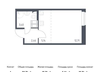 Квартира на продажу студия, 23.71 м2, Колпино, жилой комплекс Новое Колпино, к34, ЖК Новое Колпино