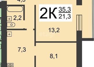 Продам 2-ком. квартиру, 36.6 м2, Нижний Новгород, улица Богородского, 4, 2-й Нагорный микрорайон