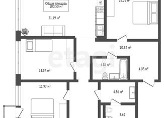Продается 4-ком. квартира, 100.5 м2, Новосибирск, улица Аэропорт, 88, ЖК Авиатор