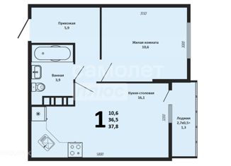 Продажа 1-ком. квартиры, 38 м2, Краснодар, Прикубанский округ, улица Лётчика Позднякова, 2к16