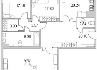 Трехкомнатная квартира на продажу, 140.5 м2, Санкт-Петербург, Московский проспект, 183-185, ЖК Граф Орлов