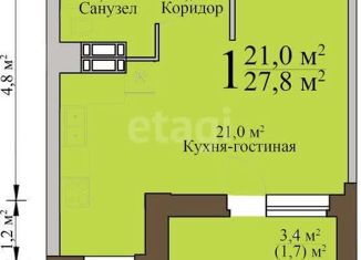 Продажа квартиры студии, 27 м2, Пензенская область, Ладожская улица, 144