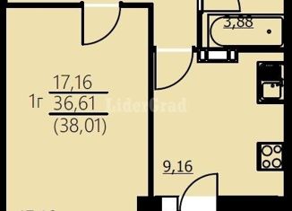Продам 1-комнатную квартиру, 38 м2, Ярославль, ЖК Алые Паруса