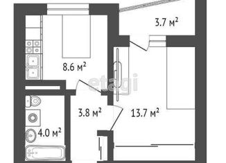 Продается 1-комнатная квартира, 31.8 м2, Ульяновск, бульвар Знаний, ЖК Ультраград