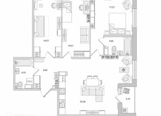 Продам 3-комнатную квартиру, 94.71 м2, Санкт-Петербург, метро Лесная, Белоостровская улица, 10к1