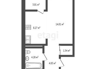 Квартира на продажу студия, 30.8 м2, деревня Дударева, ЖК Андерсен Парк, Тюменская улица, 1к1