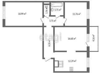 Продается 3-ком. квартира, 79 м2, Калининград, Черниговская улица, 19Ж