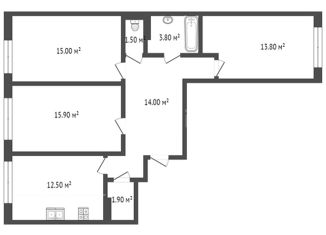 Продам 3-комнатную квартиру, 79.1 м2, поселение Рязановское, улица Уточкина, 8к1