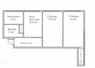 Продается 2-комнатная квартира, 63.2 м2, Санкт-Петербург, метро Проспект Ветеранов, Ленинский проспект, 110к2