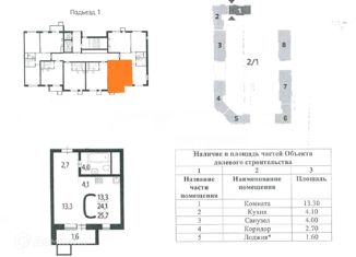 Квартира на продажу студия, 24 м2, поселение Десёновское, 3-я Нововатутинская улица, 6