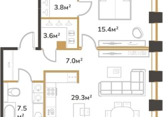 Продается 1-ком. квартира, 66.6 м2, Санкт-Петербург, Институтский проспект, 16Б, Институтский проспект