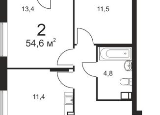 Продается 2-ком. квартира, 54.5 м2, Нижний Новгород, улица Маковского, 25, улица Маковского