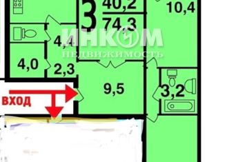 Продам 3-ком. квартиру, 78 м2, Москва, улица Вилиса Лациса, 3к1, улица Вилиса Лациса