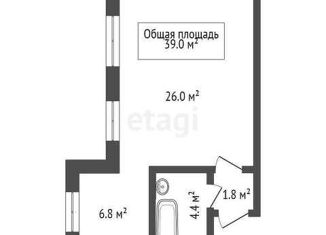 Продам 1-комнатную квартиру, 39 м2, село Толмачёво, квартал Джобса, 13