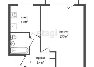 Продажа 1-комнатной квартиры, 34.9 м2, посёлок Шабровский, улица Ленина, 20