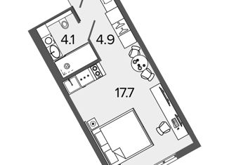 Продается квартира студия, 26.7 м2, Санкт-Петербург, Московский проспект, 103, метро Московские ворота