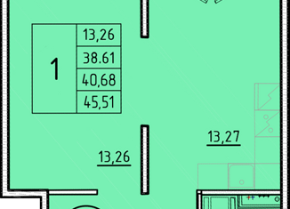 Однокомнатная квартира на продажу, 38.61 м2, посёлок Шушары, Образцовая улица, 6к2