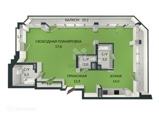 Продажа 1-комнатной квартиры, 102.46 м2, Санкт-Петербург, проспект Шаумяна, 14, ЖК Альтер