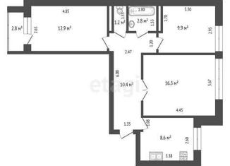 Продается трехкомнатная квартира, 62.1 м2, Самара, улица Гагарина, 122А, метро Советская