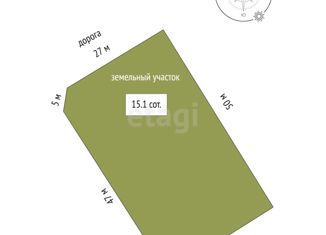 Продам земельный участок, 15.1 сот., рабочий посёлок Октябрьский, площадь Победы