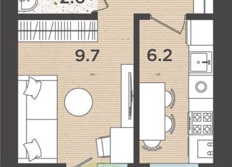 Продажа однокомнатной квартиры, 23 м2, Пионерский, Октябрьская улица, 2Ак1