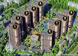 Двухкомнатная квартира на продажу, 56.9 м2, Ростов-на-Дону, улица Нансена, 103/1, ЖК Звезда Столицы