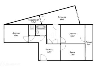 Продаю 3-ком. квартиру, 84.5 м2, Томская область, улица Андрея Крячкова, 19