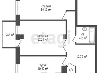 Продаю двухкомнатную квартиру, 58.5 м2, Красноярск, ЖК Вертикали, улица Алексеева, 39