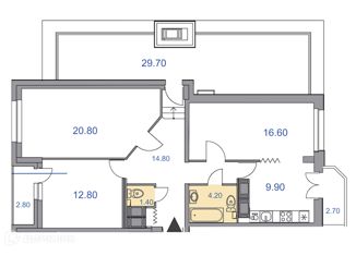 Продажа 3-комнатной квартиры, 95.4 м2, Санкт-Петербург, улица Кустодиева, 3к1, ЖК Поэт