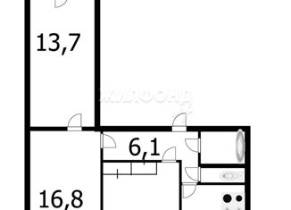 Продажа 3-комнатной квартиры, 60.4 м2, Новосибирск, Ударная улица, 29, метро Студенческая