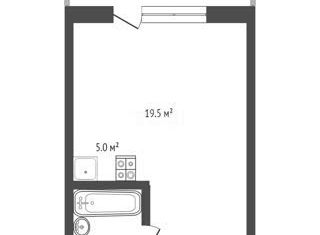 Квартира на продажу студия, 19.5 м2, Краснодар, улица Красных Партизан, 1/4к15, микрорайон Славянский