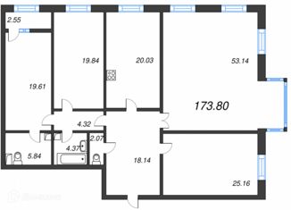 Продам четырехкомнатную квартиру, 173.7 м2, Санкт-Петербург, Петровский проспект, 11к3, Петроградский район