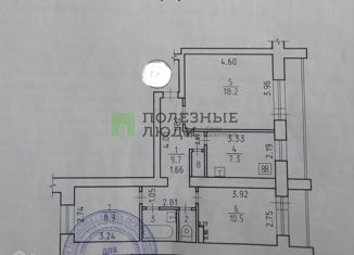 Трехкомнатная квартира на продажу, 59.5 м2, Ижевск, улица Баранова, 84, жилой район Строитель