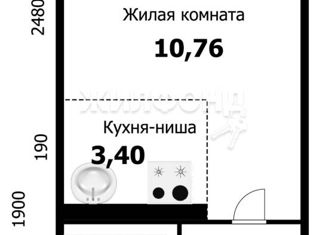 Квартира на продажу студия, 21.8 м2, Новосибирск, улица Виктора Уса, 9, метро Речной вокзал