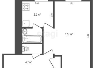 Продам 1-комнатную квартиру, 30 м2, Омск, 4-я Поселковая улица, 34Б, Советский округ