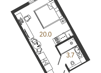 Продается квартира студия, 23.7 м2, Санкт-Петербург, Московский проспект, 103