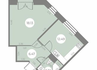 1-комнатная квартира на продажу, 41.78 м2, Санкт-Петербург, Красносельский район, улица Маршала Захарова, 10