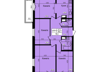 Четырехкомнатная квартира на продажу, 110.3 м2, посёлок Парголово, Ольгинская дорога, 3/20, ЖК Прагма Сити