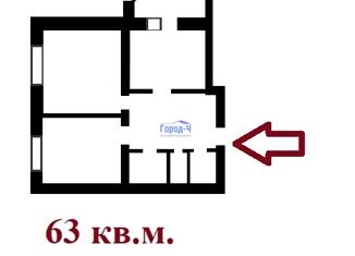Двухкомнатная квартира на продажу, 63 м2, Чебоксары, улица А.В. Асламаса, 24, Калининский район