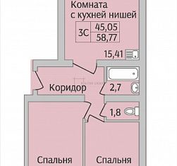 Продажа 3-комнатной квартиры, 53 м2, Новосибирск, улица Юности, 7, улица Юности