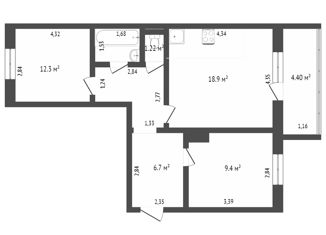 Продам 2-комнатную квартиру, 56.6 м2, Тюменская область, 15-й микрорайон, 15