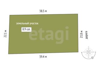 Продажа участка, 8.9 сот., садоводческое товарищество Калинка, Зелёная улица