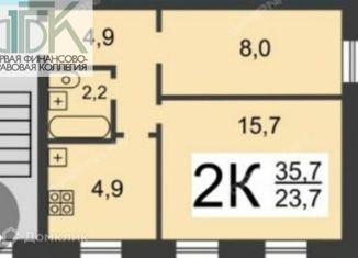 Продажа двухкомнатной квартиры, 35.7 м2, Нижний Новгород, Волжская улица, 5, метро Буревестник