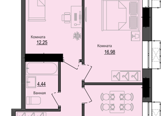 Продается двухкомнатная квартира, 52.97 м2, Ижевск, улица Васнецова, 1к1, ЖК 4 Столицы
